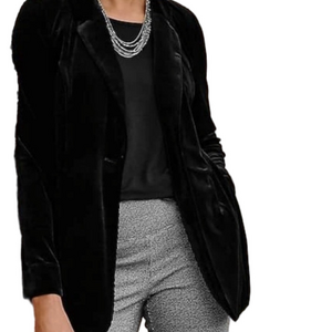 Black Velvet Blazer Women’s Small Petite oversized - J. Jill